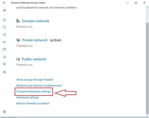 turn off firewall notifications windows 10